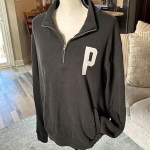 PINK vintage 90s black half zip
